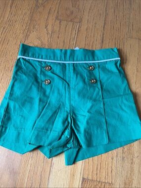 Janie and Jack green Sailor-Style Button Shorts
